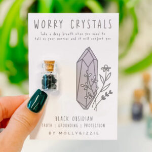 black obsidian worry crystals - boujeebox