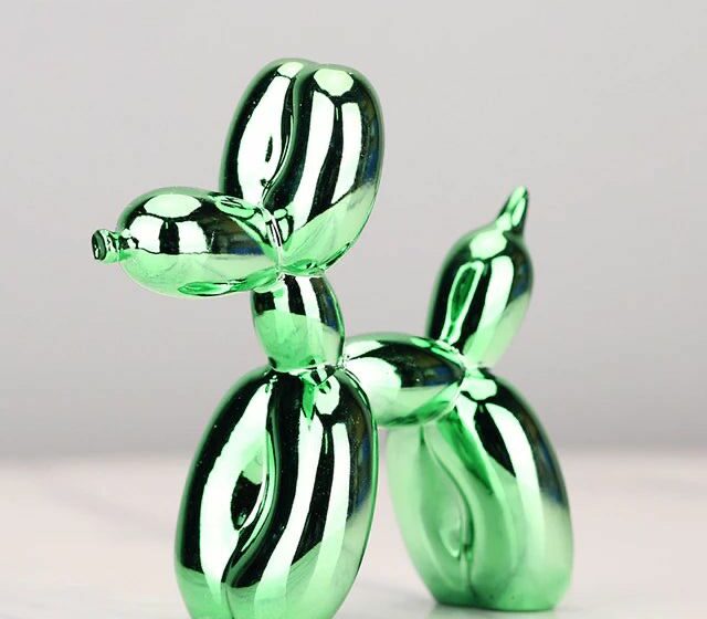 Green balloon dog sculpture - Boujeebox