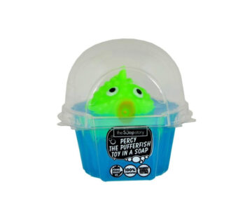 Percy the pufferfish toy in a soap - Boujeebox