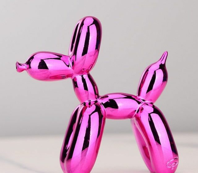 Pink balloon dog sculpture - Boujeebox