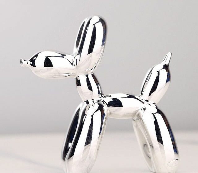 Silver balloon dog sculpture - Boujeebox